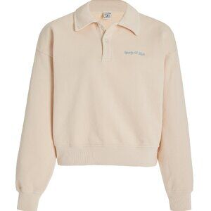 Sporty & Rich Oversized Cotton Polo Sweatshirt